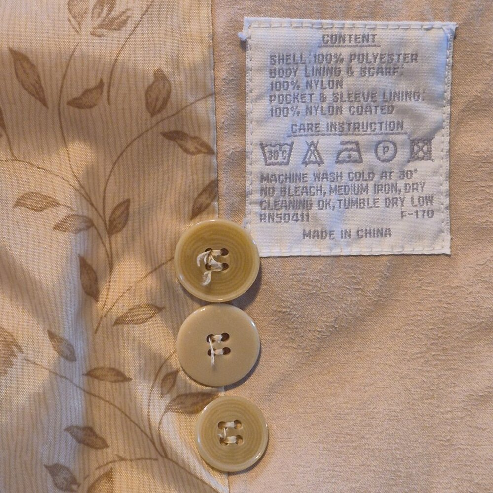 Fleet Street Rainwear Chamois Tan Coat Size M - Picture 7 of 11